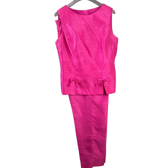 Vintage J.R. Nites by Caliendo 2-Piece Barbie Pink Pant Suit Size 6 - Picture 1 of 11